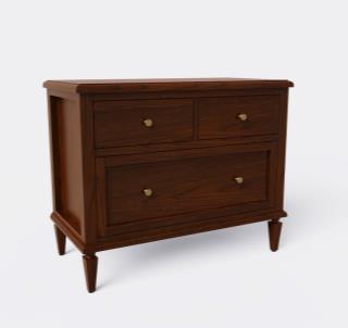 VICTO NIGHTSTAND 3 DRAWERS WALNUT
