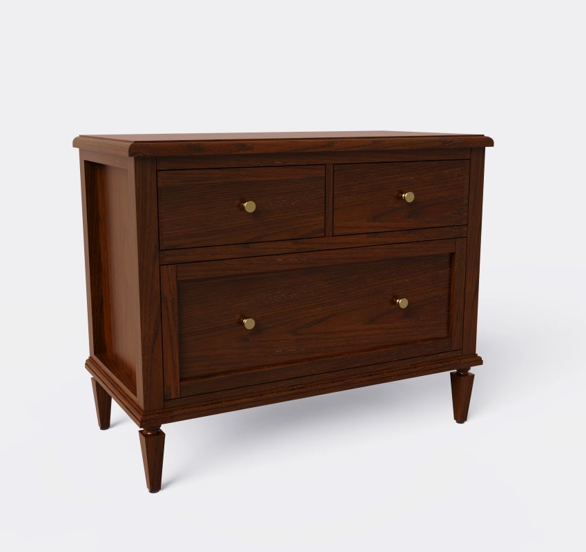 VICTO NIGHTSTAND 3 DRAWERS WALNUT