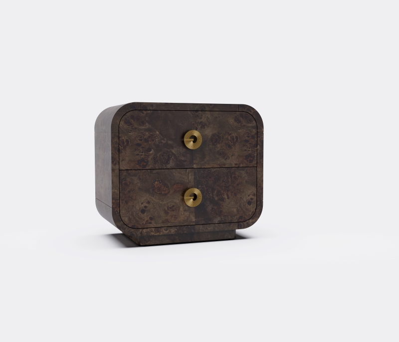 BLACK BURL NIGHTSTAND
