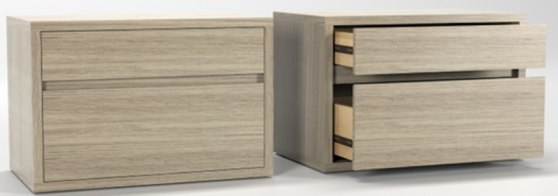 OAK 2-DRAWER NIGHTSTAND