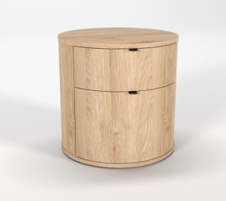 ROUND SOLID WOOD NIGHTSTAND