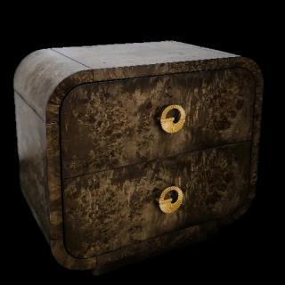 BLACK BURL NIGHTSTAND